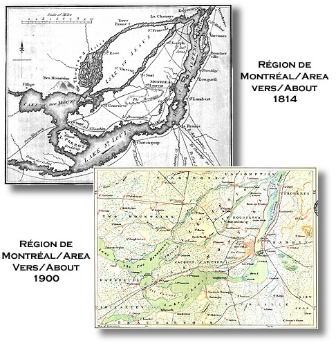 Deux cartes de l'île de Montréal