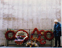 Some of the more than 55,000 names of British and Commenwealth soliders (6940 Canadians) with no known grave who died in Belgium.